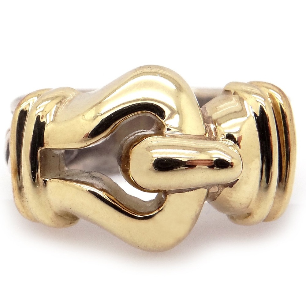 David Yurman Weave Buckle Ring 14k Gold Vintage!!